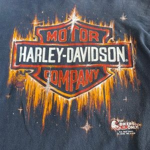 Vintage 80s Harley Davison double sided single stitch long sleeve T-shirt USA 🇺🇸